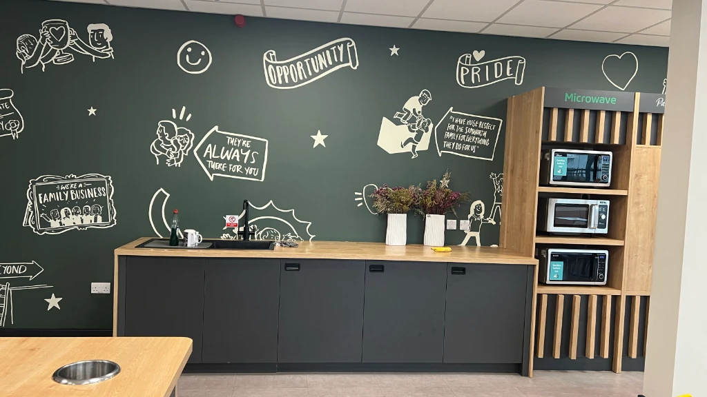 A bank of microwaves within the Samworth&#039;s micromarket